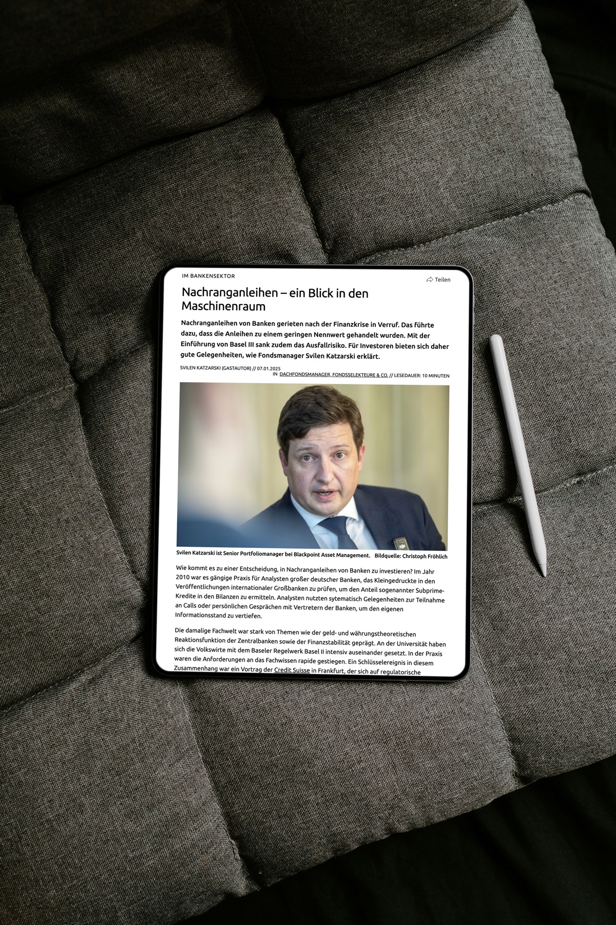 Blackpoint AM Video-Interview auf dem Tablet